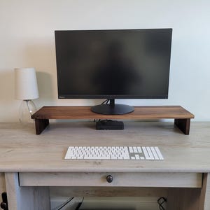 Wooden Desktop Monitor Riser and Desk Organizer for Computer and Laptop ...