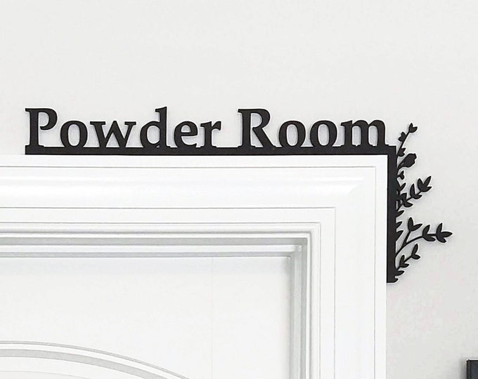 Powder Room Door Topper / Over the Door Sign / Bathroom Sign / Etsy