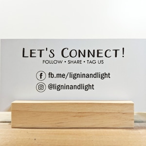 Wood Social Media Sign / Personalized Social Follow Like Sign for Guests, Airbnb, VRBO, Beach Rental House