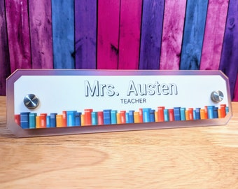 Teacher Desk Name Plate - 8.5x2.25" - Teacher Gifts Personalized, Custom Teacher Sign, Teacher Appreciation Gift, Teacher Gift, Unique Gift