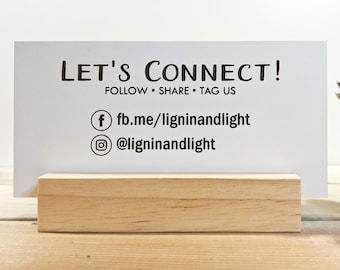 Wood Social Media Sign / Personalized Social Follow Like Sign for Guests, Airbnb, VRBO, Beach Rental House