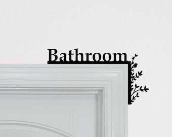 Bathroom Door Topper, Laser Cut Restroom Sign, AirBnB Decor