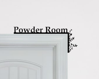 Powder Room Sign Double Sided Personalized Street Signs Vintage Distressed Farmhouse Decor Hanging Bathroom Sign