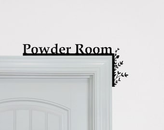 Powder Room Door Topper / Over The Door Sign / Bathroom Sign / Restroom Sign / AirBnB Host Sign / AirBnB Decor