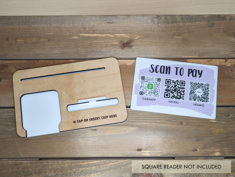 Square Reader Dock with Scan to Pay QR Code Sign