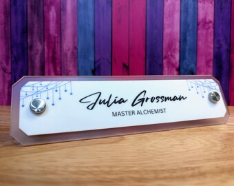 Standing Name Plate - 8.5x2.25" - Custom Desk Nameplate, Executive Office Decor, Graduation Gift or Promotion Gift