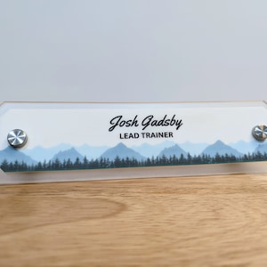 Standing Name Plate - 8.5x2.25&quot; - Custom Desk Nameplate, Executive Office Decor, Graduation Gift or Promotion Gift