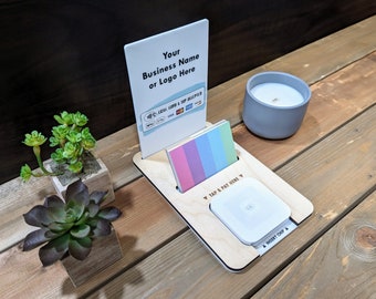 Square Reader Dock: Custom Market Payment Station with Business Card Holder