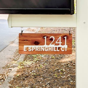 Cedar Hanging Address Number Plaque for Mailbox or House Number