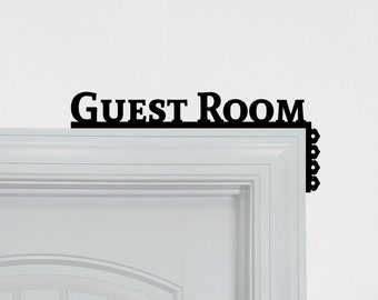 Guest Room Door Topper / Guestroom Over the Door Corner Sign / STR VRBO Airbnb Guest House Temporary Wood Wall Decor