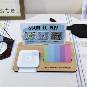 Square Reader Dock with Scan to Pay QR Code Sign