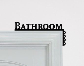 Bathroom Door Topper / Over the Door Corner Sign / STR VRBO Airbnb Guest House Temporary Wood Wall Decor