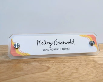 Standing Name Plate - 8.5x2.25" - Custom Desk Nameplate, Executive Office Decor, Graduation Gift or Promotion Gift