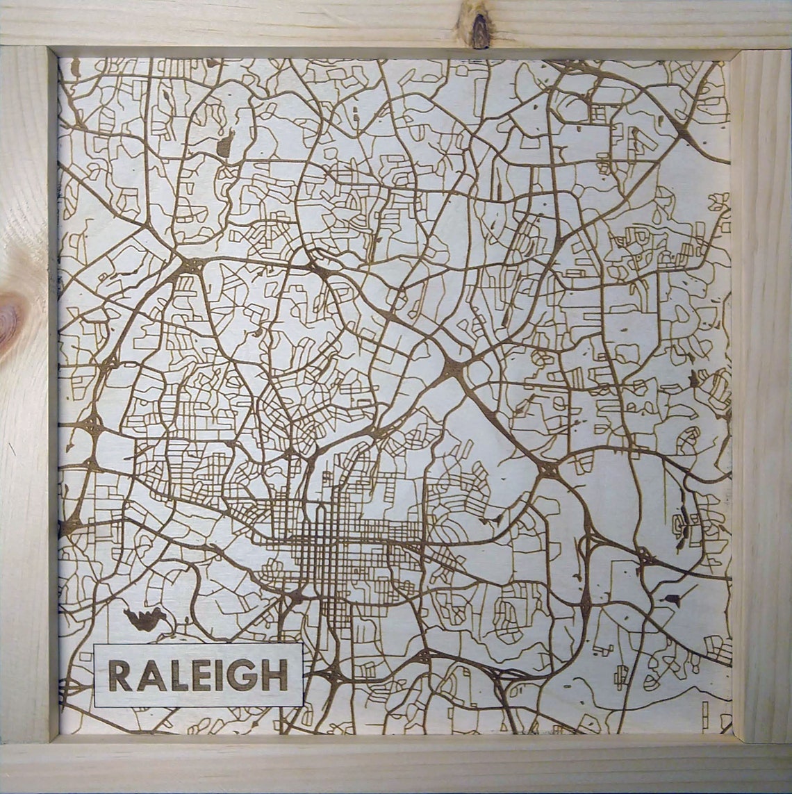Raleigh Wood City Map / NC Engraved Wooden Map NCSU / NC - Etsy
