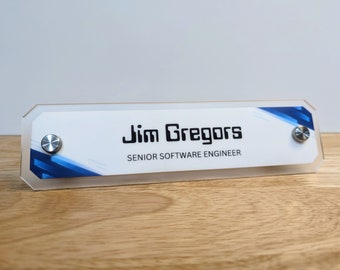 Standing Name Plate - 8.5x2.25" - Custom Desk Nameplate, Executive Office Decor, Graduation Gift or Promotion Gift