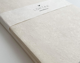 Paquete de papel Lokta natural tamaño A4 / Papel nepalí hecho a mano para escribir, imprimir, manualidades, scrapbooking / Papel impreso Loktaa tamaño A4