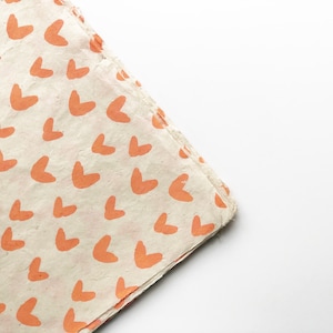 Gift wrapping paper (2 sheets) | Sweet Hearts | handmade, ecofriendly, deckled edges, Nepalese paper