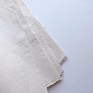 Papel nepalí hecho a mano (2 hojas) / Beige natural / Envoltura de regalos, Scrapbooking, Manualidades de papel, ecológico, bordes desbarbados, sin ácido imagen 7