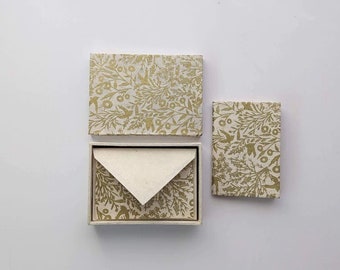 Little Box Set - Cuaderno + Tarjetas / Bosque Encantado / Set de regalo, diario, papel hecho a mano, tarjeta hecha a mano, set de regalo de papelería
