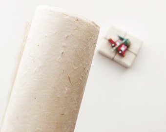 Papel nepalí hecho a mano (2 hojas) / Beige natural / Envoltura de regalos, Scrapbooking, Manualidades de papel, ecológico, bordes desbarbados, sin ácido