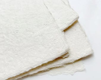 Paquete de papel artesanal (8 hojas) / Natural / Papelería de papel artesanal, papel con bordes irregulares para tarjetas e invitaciones