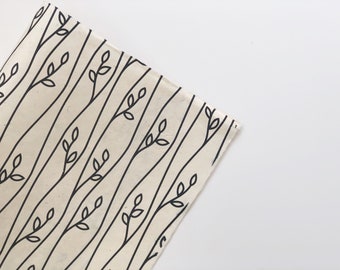 Juego de papel para envolver regalos (2 hojas) / Botanicals D3 / hecho a mano, ecológico, bordes desbarbados, papel nepalí