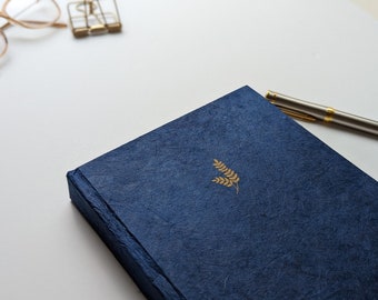 Diario de papel hecho a mano / Azul índigo / Tapa dura, Diario cosido a mano, Diario de viaje, Regalo para ella, Libro de recuerdos