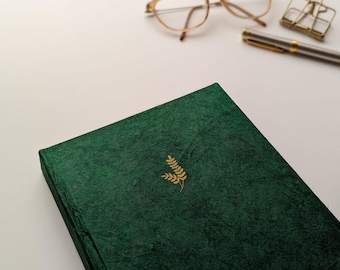 Diario de papel hecho a mano / Verde esmeralda / Tapa dura, Diario cosido a mano, Diario de viaje, Regalo para ella, Regalo para el Día de la Madre