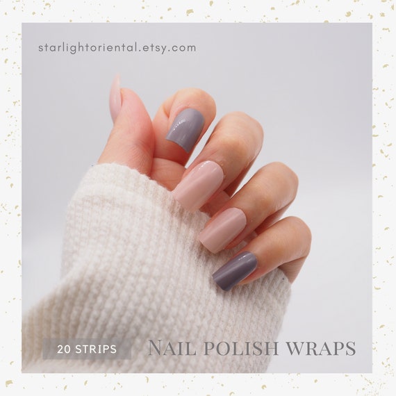 Buy Classy Gray and Beige Solid Color Nail Polish Wrap, Creamy Gray, Nude,  Soft Light Grey Peach Nail Polish Strip, Nail Art, Easy Home Manicure  Online in India - Etsy