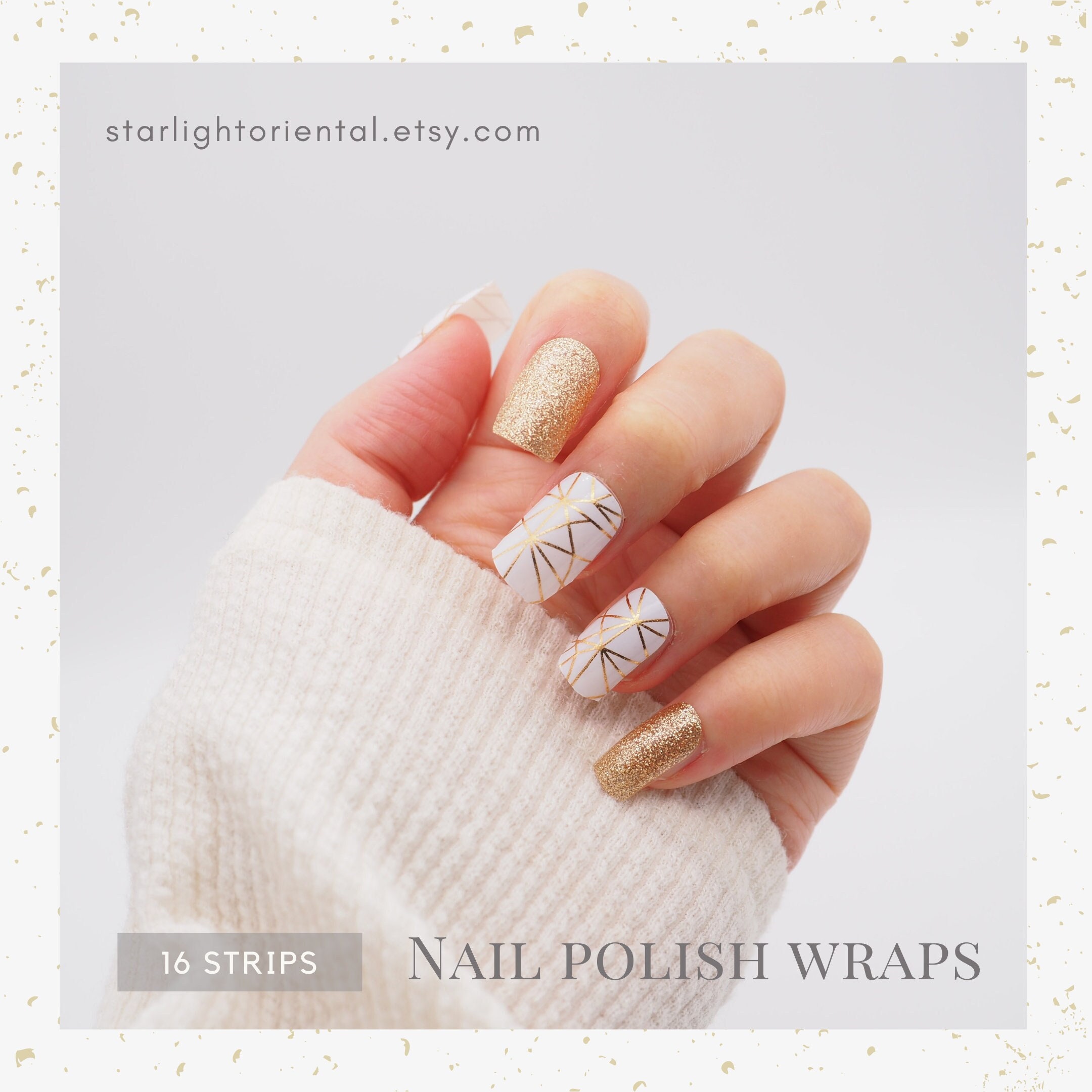 Minimalist Gold Line Glitter Milky White Nail Polish Wraps - Etsy Minimalist Gold Line Glitter Milky White Nail Polish Wraps - Etsy
