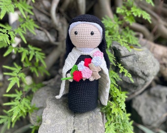 Crochet Nun Doll, St. Therese Doll, Handmade Nun Doll, Amigurumi Nun, Catholic Gifts For Christmas, Stuffed Plush Nun Doll, Catholic Toy