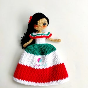 Mexican Girl Doll, Crochet Mexican Girl, Crochet Mexican Doll, Amigurumi Mexican Doll, Traditional Mexican Doll, Mexican Girl Toy