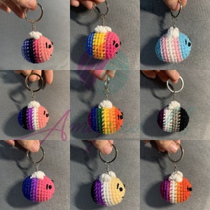 LGBT Bee keychain, Pride Bee Plush, Rainbow Bee, Lesbian, Bisexual, Omnisexual, Transgender, Pansexual, Asexual, Non-Binary, Gender Fluid