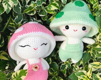 Regalo de San Valentín de ganchillo, muñeco de seta de ganchillo, seta amigurumi, juguete de seta, seta de peluche, seta feliz, peluches para parejas