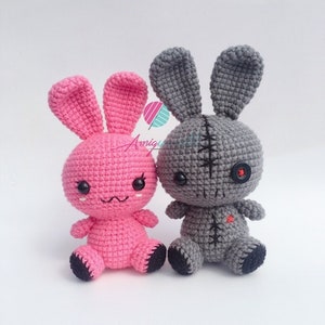 Crochet Voodoo Doll, Crochet Voodoo Bunny, Halloween Bunny, Crochet Bunny Black, Amigurumi Voodoo, Amigurumi Halloween, Voodoo Keychain