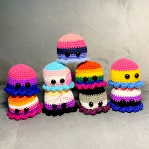 LGBT Octopus Crochet, LGBT Gay, Lesbian, Bisexual, Omnisexual, Transgender, Pansexual, Asexual, Non-Binary, Gender Fluid , Gift for LGBT