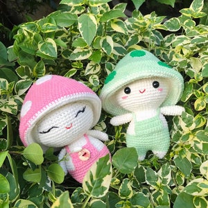 Crochet Valentine Gift, Crochet Mushroom Doll, Amigurumi Mushroom, Mushroom Toy, Stuffed Plush Mushroom, Happy Mushroom, Couple Plushies image 2