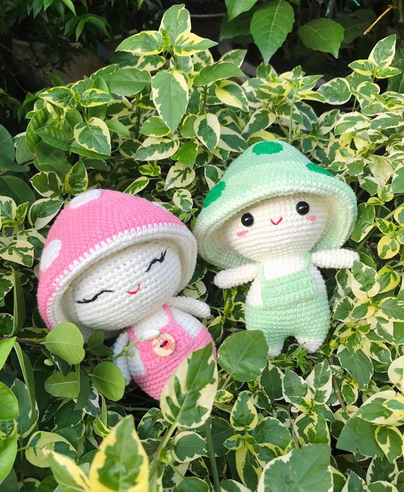 Crochet Valentine Gift, Crochet Mushroom Doll, Amigurumi Mushroom, Mushroom Toy, Stuffed Plush Mushroom, Happy Mushroom, Couple Plushies image 2