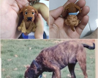 Custom Crochet Pet Keychain, Handmade Dog Keychain, Mini Pet Keychain, Crochet Pet Memorial, Look Alike Dog, Personalized Mini Dog