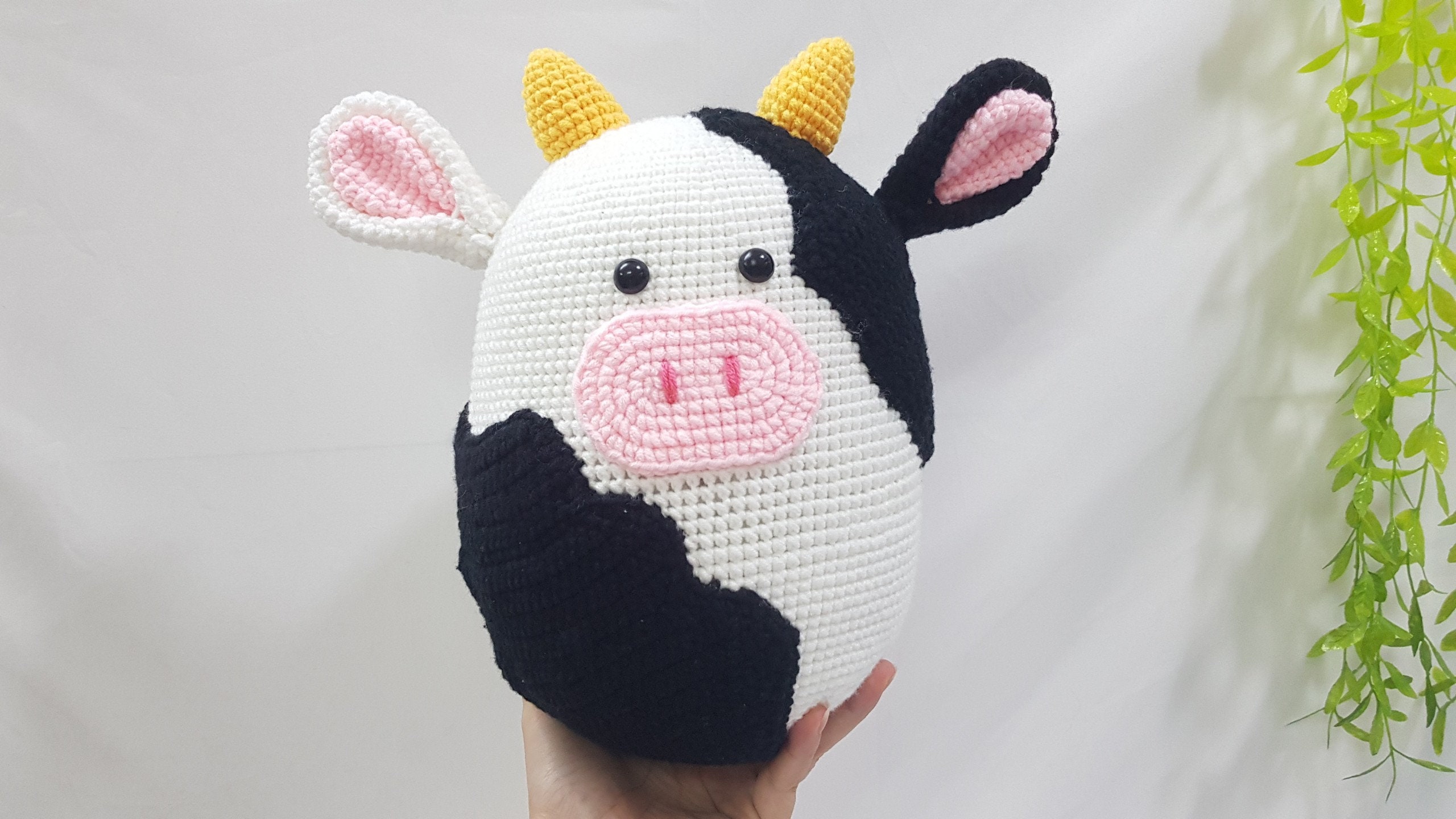Crochet Cow Squishmallow Inspired Cow 