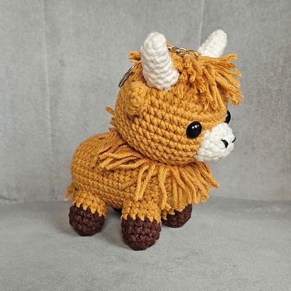 Crochet Highland Cow, Highland Cow Keychain, Highland Cow Plush