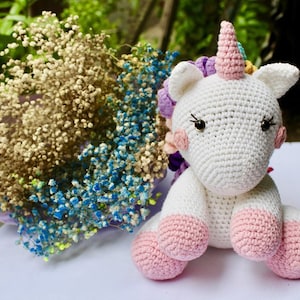 Handmade Unicorn Doll, Crochet Amigurumi Unicorn, Knited Unicorn Toy, Stuffed Plush Unicorn, Mini Unicorn Doll, Soft Unicorn Toy
