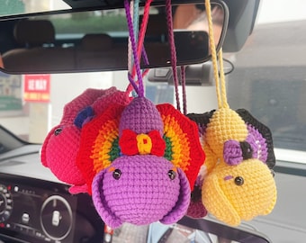 LGBT Bat Car Hanging, LGBT Bat Crochet, Crochet Car Hanging, LGBT Car Rear View Mirror, Crochet Pride Plush, Bat Pride Plush