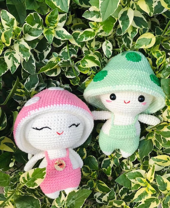Crochet Valentine Gift, Crochet Mushroom Doll, Amigurumi Mushroom, Mushroom Toy, Stuffed Plush Mushroom, Happy Mushroom, Couple Plushies