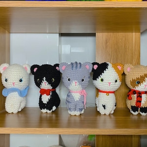 Crochet Cat, Stuffed Plush Cat, Amigurumi Cat, Cat Keychain, Cat Stuffed Animal, Cat Decor, Cat Lover Gift