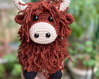 Crochet Highland Cow, Highland Cow Stuffed Plush, Highland Cow Doll, Highland Cow Toy, Amigurumi Highland Cow