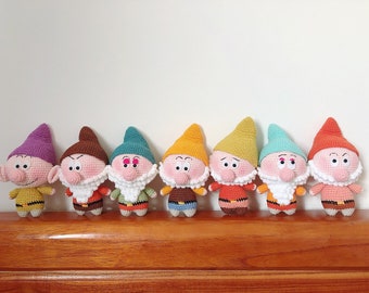 Crochet Little Dwarfs, Seven Dwarfs, Dwarfs Stuffed Plush, Dwarfs Doll, Dwarfs Toy, Amigurumi Dwarfs, Snow White and Seven Dwarfs