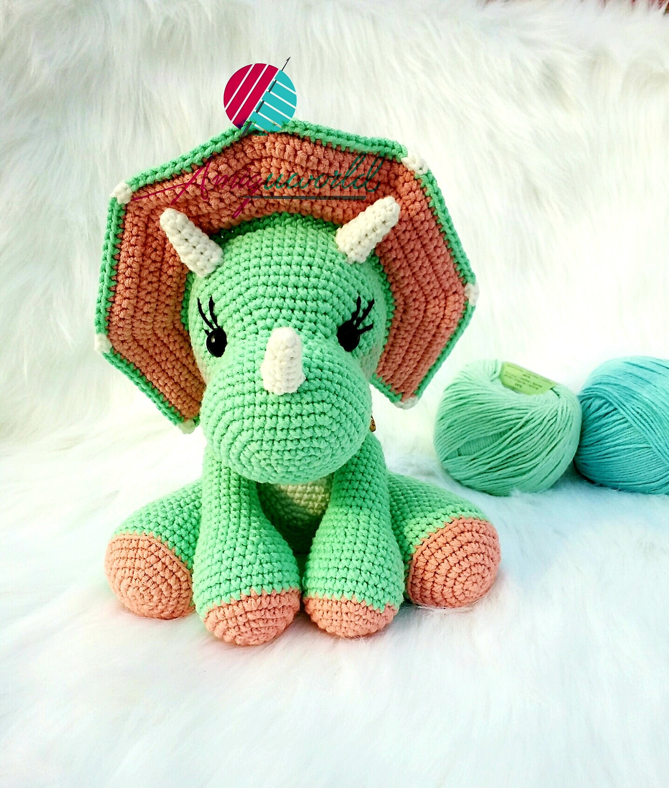 編みぐるみ トリケラトプス ぬいぐるみ 編みぐるみ トリケラトプス ぬいぐるみ