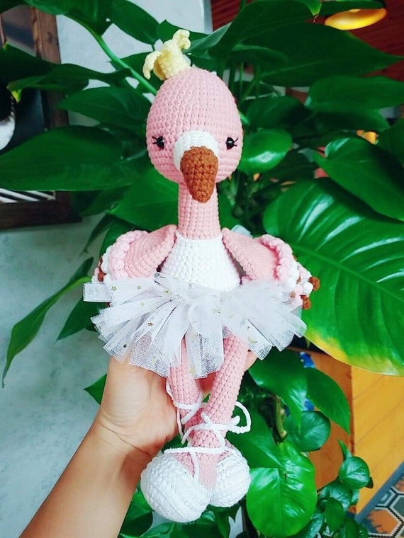 Crochet Flamingo Doll Handmade Flamingo Doll Amigurumi Flamingo Doll Stuffed Plush Flamingo Flamingo Ballerina Doll Ballerina Crochet Etsy Canada