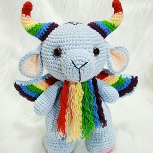 Crochet Baphomet, Rainbow Baphomet, Baphomet Amigurumi, Baphomet Plush, Stuffed Baphomet, Baphomet Doll, Baphomet Handmade, Baby Baphomet